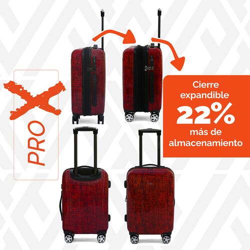 Maleta de mano carry-on cabina policarbonato Pro-x Marte 20 pulgadas capacidad 10 kg rígida con cierre expandible candado de alta seguridad tsa-lock Armored Travel.