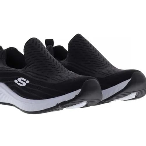 Tenis Sneakers Mujer Confort Antiderrapante Dama/COLOR negro con blancoTALLA 25.