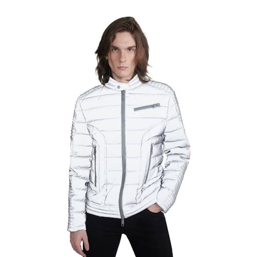 Chamarra reflejante capitonada para hombre, marca Hard Soda, mod. 1097552