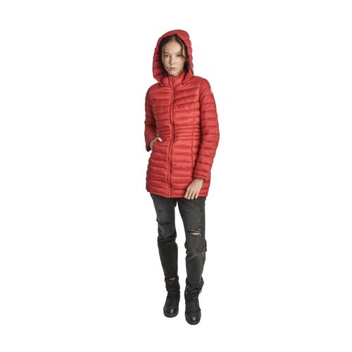 Chamarra larga ligera capitonada para mujer, color rojo cereza, marca Holly Land, mod. 1088678