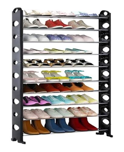 Rack Zapatera 10 Niveles 30 Pares Zapatos Organizador Mueble Color Negro.