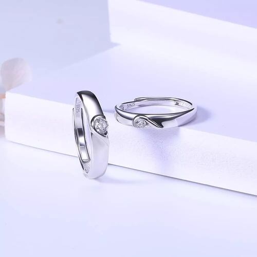 2 Anillos De Pareja Plata De Ley 925 Corazón Compromiso Boda.