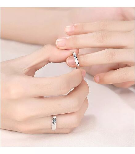 2 Anillos De Pareja Plata De Ley 925 Corazón Compromiso Boda.