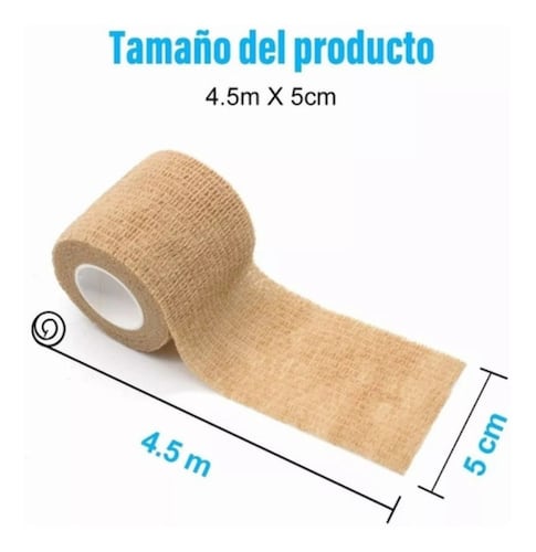 Cinta Venda Elástica Cohesiva Autoadherible De 5cm X 4.5m BEIGE