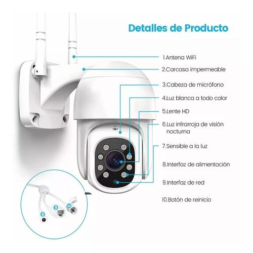 Cámara De Seguridad Exterior Wifi Vigilancia Ip Alarma 3mp.