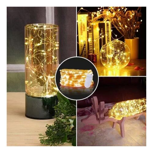Cadena De Luces Hadas Con Pilas 12 Pzs de 2m 20 led Luz Cálido, Color de Led Blanco