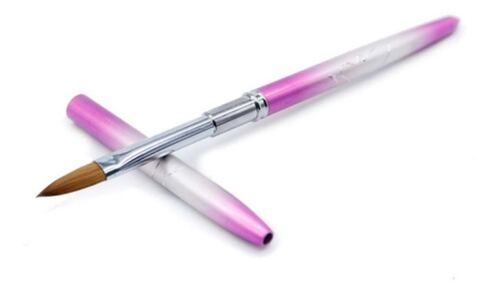 Pincel Profesional Kolinsky Numero #10 Pelo Natural Morado/Blanco