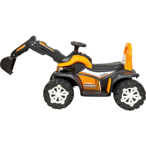 Excavadora Montable Eléctrica 6v Niño Naranja Musical Luz
