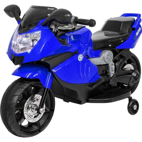 Moto Montable Eléctrica 6v Carrito Niño Música Luz Usb Azul