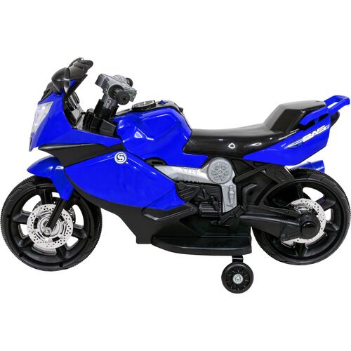 Moto Montable Eléctrica 6v Carrito Niño Música Luz Usb Azul