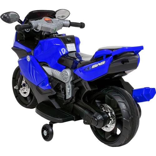 Moto Montable Eléctrica 6v Carrito Niño Música Luz Usb Azul