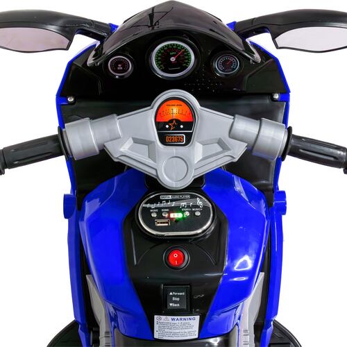 Moto Montable Eléctrica 6v Carrito Niño Música Luz Usb Azul