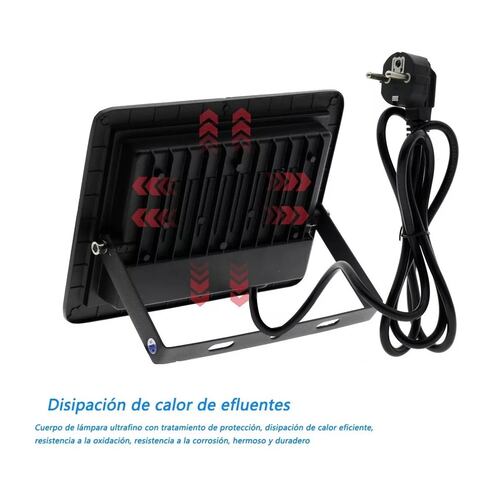 Reflector De Luz Negra Ultravioleta 100w Con Enchufe Cambiar