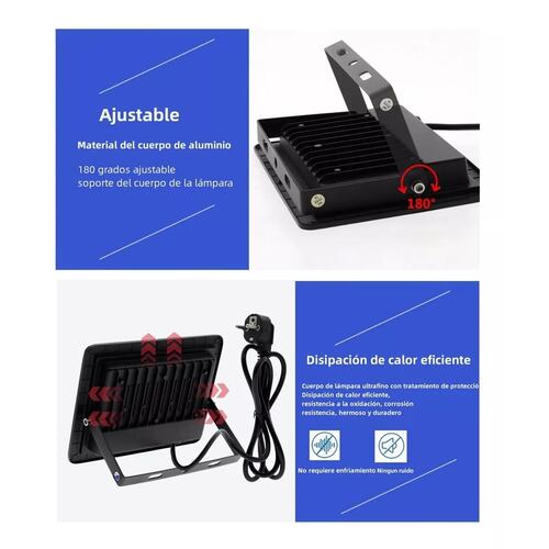 Reflector De Luz Negra Ultravioleta 100w Con Enchufe Cambiar