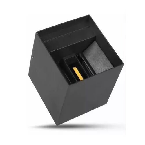 Lámpara Led De Pared Exterior Arbotante 12w Negro Moderna Luz Blanca