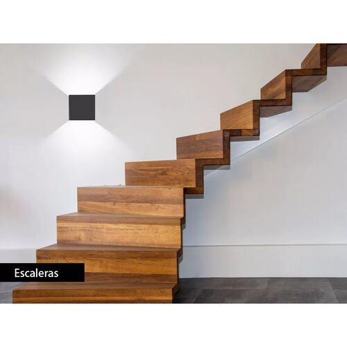 Lámpara Led De Pared Exterior Arbotante 12w Negro Moderna Luz Blanca