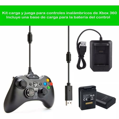 Kit Bateria Cargador Cable Carga Y Juega 4800mha Xbox 360.