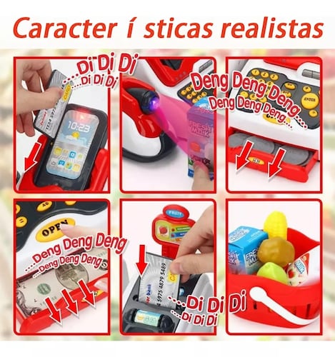 Caja Registradora Infantil Juego Para Cocinita De Juguete