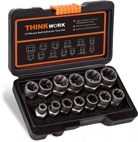 Juego Extractor De Tornillos Y Tuerca Thinkwork 14 Piezas
