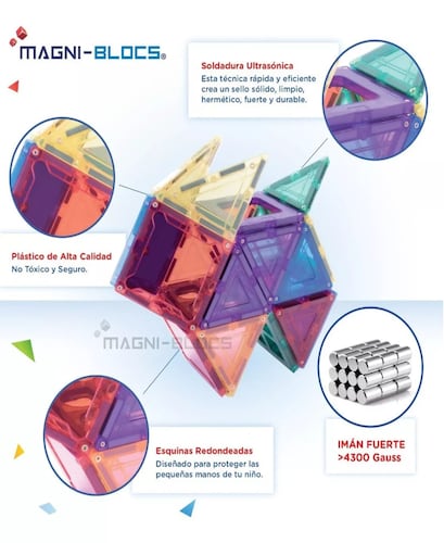 Magni Blocs 48 Pz, Bloques De Construcción Magnéticos, Imán