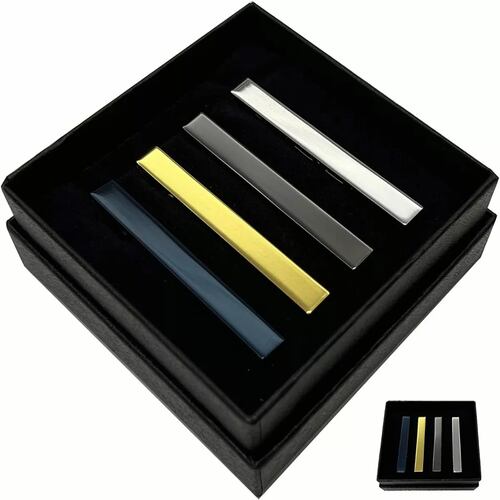 Juego Pisa Corbatas Diseño Elegante Clip Boda Trabajo 4 Pzas.