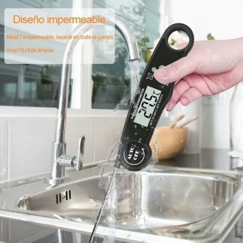 Termómetro Digital De Cocina Impermeable Con Abrebotellas 2p NEGRO