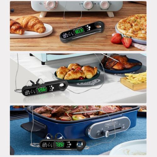 Termómetro Digital De Cocina Impermeable Con Abrebotellas 2p NEGRO