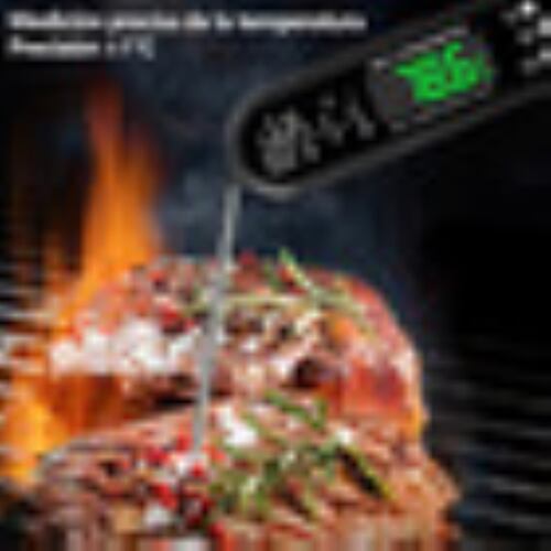 Termómetro Digital De Cocina Impermeable Con Abrebotellas 2p NEGRO