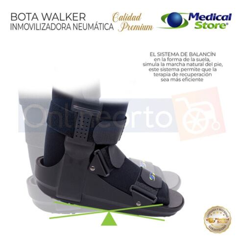 Ferula Bota Corta Para Tobillo Inmovilizadora De Lujo negro  neumática chica