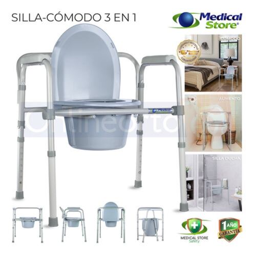 Silla Comodo Aumento Ducha Para Wc Baño 3 En 1 Plgable 
