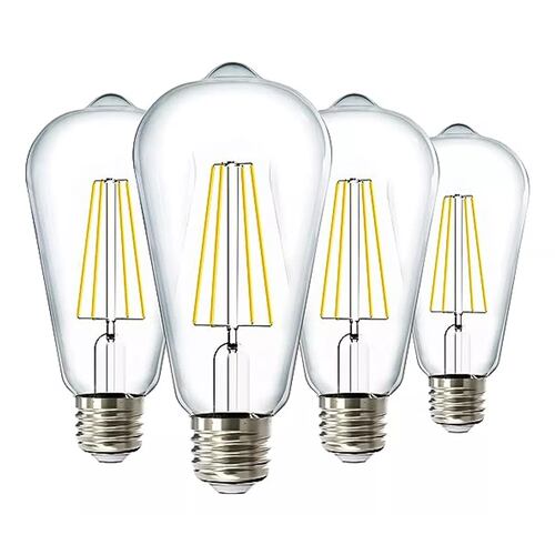 Set Foco Vintage Led Edison Bulbo 4w Luz Cálida 4pza 