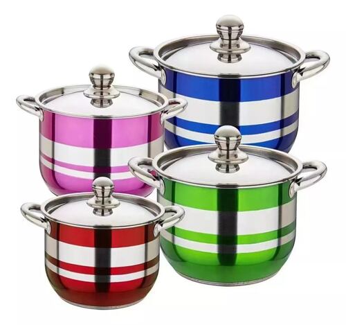 4 Piezas Batería De Cocina Con Ollas De Acero Inoxidable.