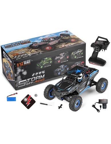 Carro A Control Remoto Carro 4x4 Jeep Buggy Razer Rc Wltech 12428-b - 50 Km/h - 4x4 Color Negro/Azul