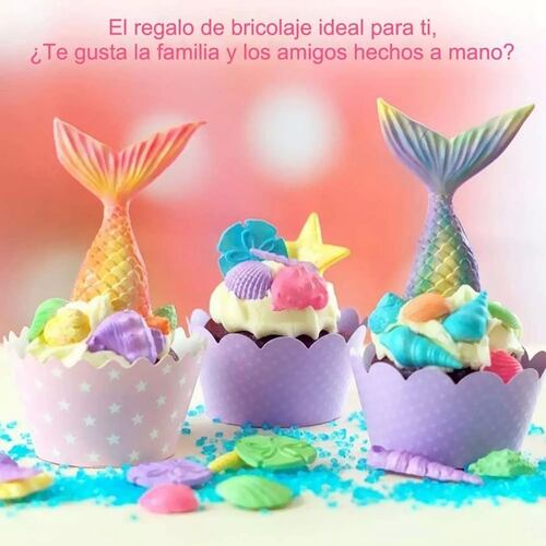 Molde De Silicona Para Fondant Con Cola De Sirena, 6 Unidade.