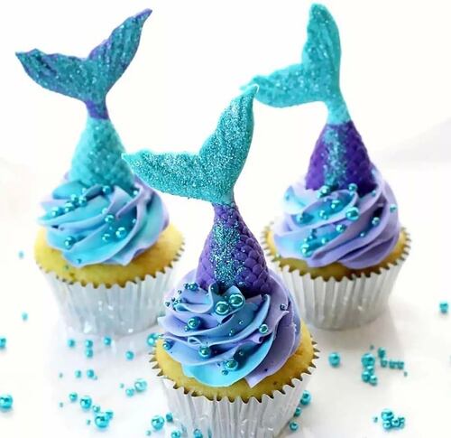 Molde De Silicona Para Fondant Con Cola De Sirena, 6 Unidade.