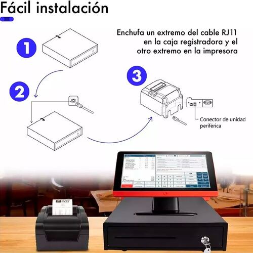 Cajon Dinero Metalico Caja Automatica Punto De Venta Rj11.