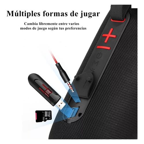 Bocina Bluetooth Portátil Bocina Con Luces Rgb Negro