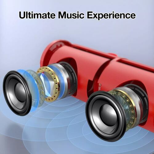 Bocina Bluetooth Portátil HD AUX/Micro SD/TF/USB, Rojo