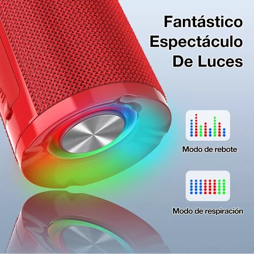 Bocina Bluetooth Portátil HD AUX/Micro SD/TF/USB, Rojo