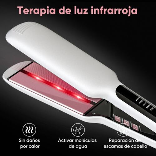 Alaciadora De Cabello Profesional Con Infrarrojos 2in blanco
