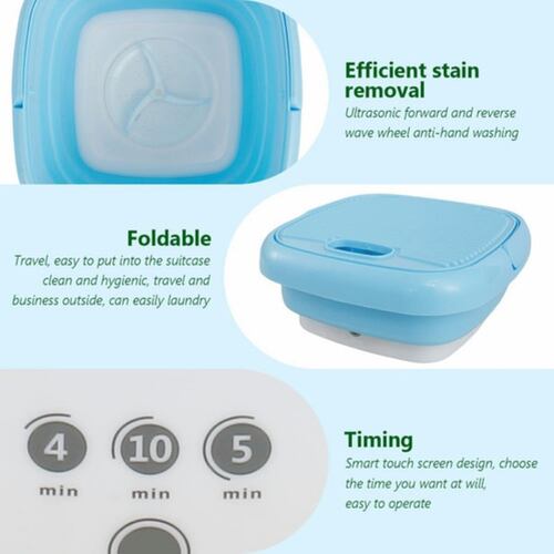Mini Lavadora Portatil Secadoras Para Ropa Interior Calcetín AZUL