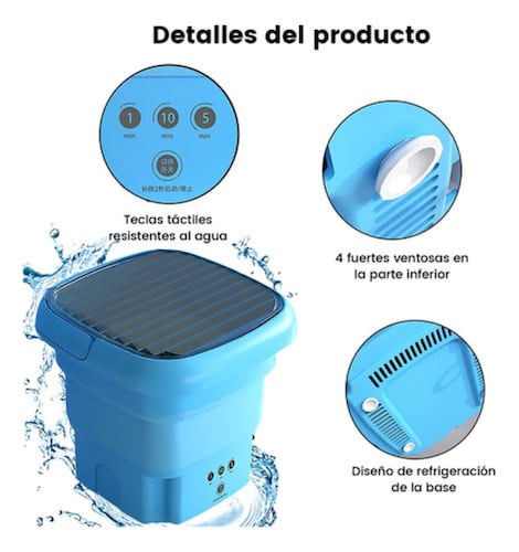 Mini Lavadora Blu-ray Secadoras Para Ropa Interior Calcetín AZUL