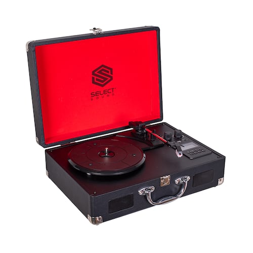 Tocadiscos De Vinilo Tornamesa Retro Portátil Bluetooth Recargable Radio Fm Select Sound 