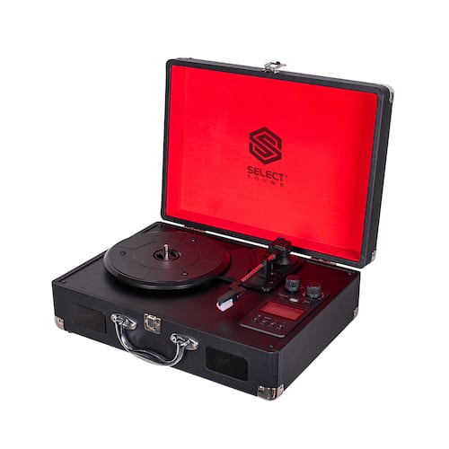 Tocadiscos De Vinilo Tornamesa Retro Portátil Bluetooth Recargable Radio Fm Select Sound 