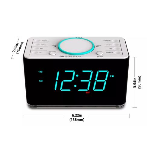 Reloj Despertador Digital Led Con Bocina Bluetooth Y Radio
