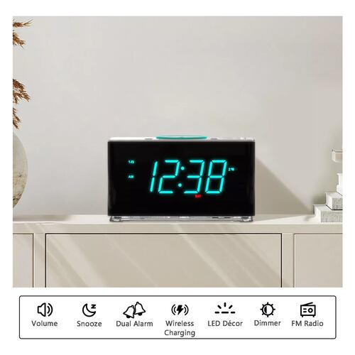 Reloj Despertador Digital Led Con Bocina Bluetooth Y Radio
