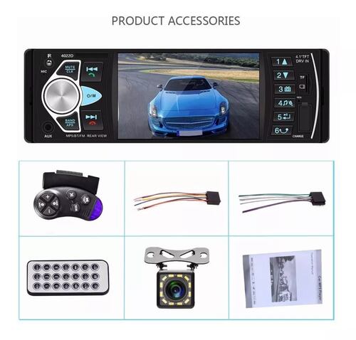 Auto Estéreo 4.1 Pantalla 1 Din Bluetooth Usb Sd Fm + Camara.