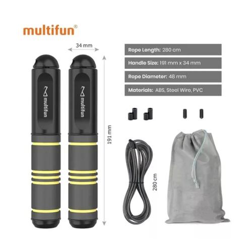 Cuerda Para Saltar, Para Boxeo Crossfit Antideslizante Negro Lineas Amarilla .