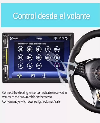 Auto Estereo Pantalla 2 Din Carplay & Android Auto Cámara