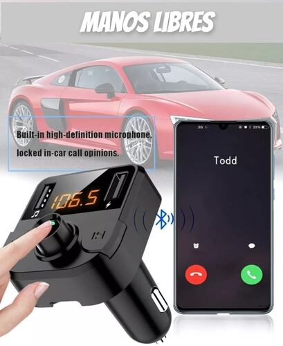 Cargador Receptor Bluetooth Fm Mp3 Estéreo.